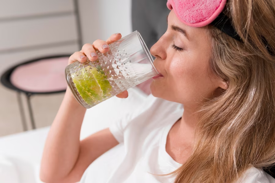 https://www.freepik.com/free-photo/woman-with-sleep-mask-holding-glass-water-lime_8047662.htm#query=detox%20water&position=21&from_view=search&track=ais